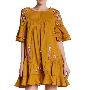 Free People Pavlo babydoll Dress mustard large